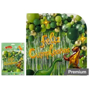 Kit Globos Personajes Premium Feliz Cumple Dino 81 Piezas