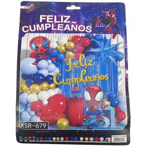 Kit Globos Personajes Premium Feliz Cumple Hombre Araña 59 Piezas