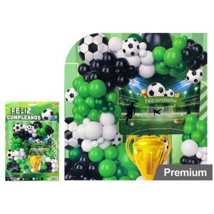Kit Globos Premium Feliz Cumple Pelota/Trofeo 81 Piezas