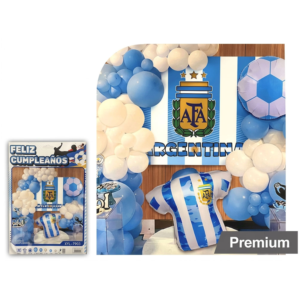 Kit Globos Premium Futbol Afa/Camiseta/Escudo 67 Piezas