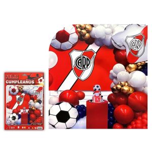 Kit Globos Premium Futbol Camiseta/Escudo River Plate 70 Piezas