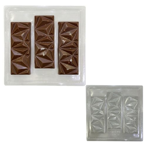 Molde Placa de Acetato Barrita Tableta Diamantes x3u 11cm