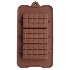 Molde Silicona Tres Tabletas con Cuadrados