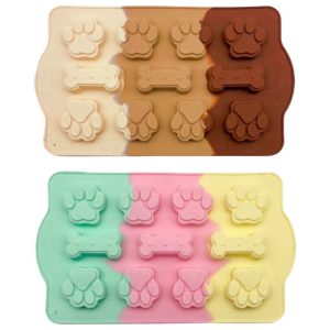 Molde de Silicona Para Bombones Huellita De Perro y Hueso