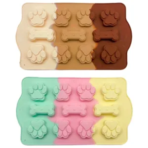 Molde de Silicona Para Bombones Huellita De Perro y Hueso
