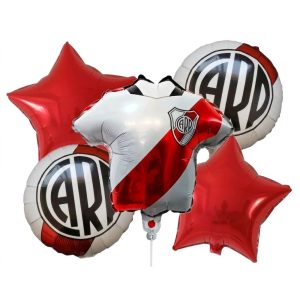 Set de Globos Metalizados River Plate 5 Piezas