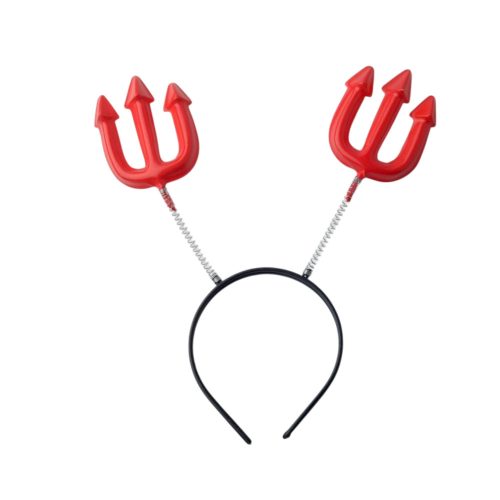 Vincha Tridente Rojo Resorte Plástica x1 Unidad