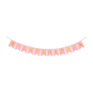 Banderin Bienvenido/as Rosa 3mts