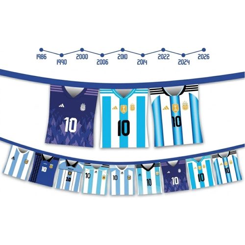 Banderin Friselina Argentina Camisetas Históricas 1.50 Mts