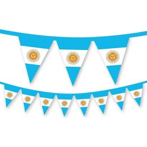 Banderin Argentina Celeste y Blanco Triangular 1.50 Mts N°2