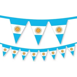 Banderin Argentina Celeste y Blanco Triangular 1.50 Mts N°2