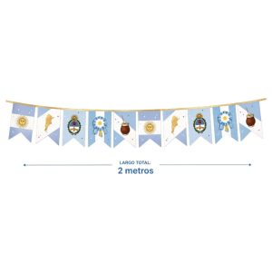 Banderin Patrio Argentina FestCoPack 2 Metros x1 Unidad