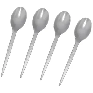 Cuchara Sundae Color Plateado Ban Plast x50 Unidades