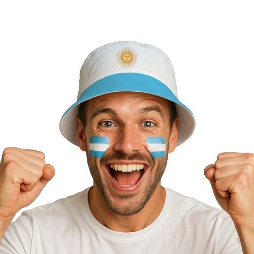 Gorro Piluso Cancha Argentina Liso Blanco y Celeste N°13