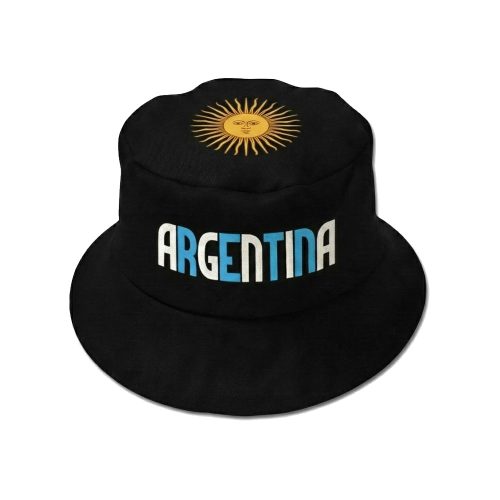 Gorro Piluso Cancha Argentina Liso Negro - Celeste y Blanco Negro N°35