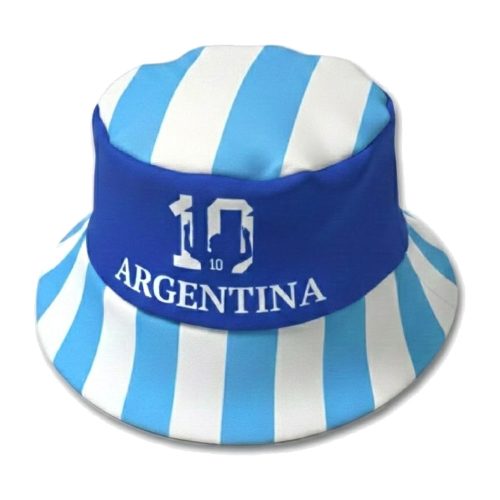 Gorro Piluso Cancha Argentina Rayado Celeste y Blanco - Messi 10 N°33