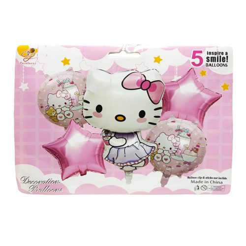 Set de Globos Metalizados Hello Kitty 5 Piezas