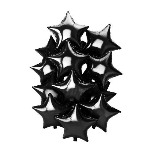 Set Globos Metalizados Estrella 18" Color Negro x10u