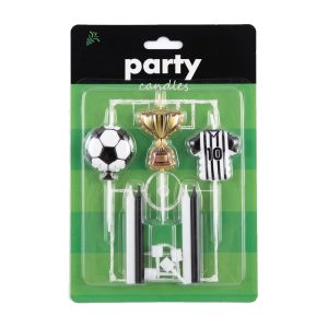 Vela Palito 7pcs Camiseta Pelota y Trofeo Blanco y Negro