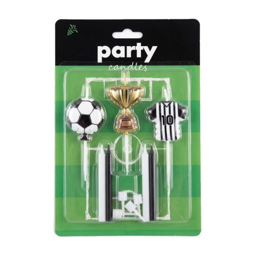 Vela Palito 7pcs Camiseta Pelota y Trofeo Blanco y Negro