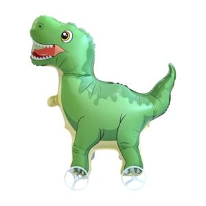 Globo Forma Dinosaurio Verde con Ruedas 58 x 62cm x1u