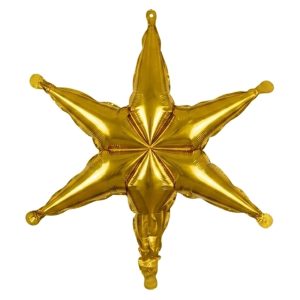 Globo Metalizado Estrella Dorado 6 Puntas x1 Unidad
