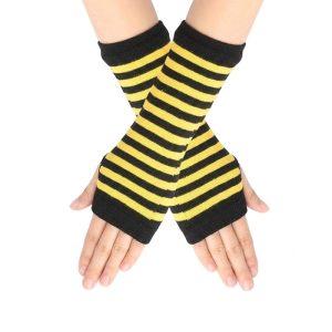 Guante Abeja Amarillo y Negro Rayado (El Par)