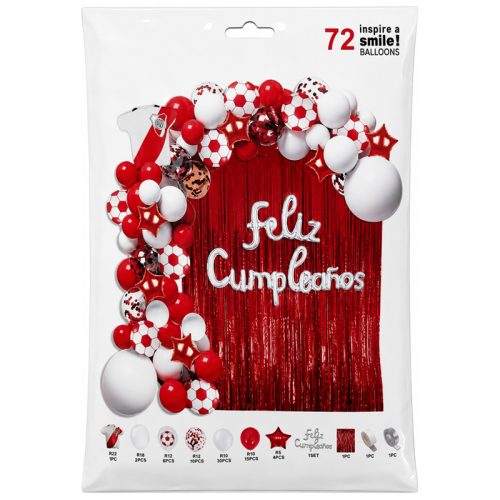 Kit Globos Premium River Plate Feliz Cumpleaños 70 Piezas Aprox