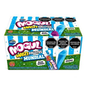 Caja Caramelos Mogul Mundial Argentina Palotes Acidos BlueBerry y Anana 48gr x8u