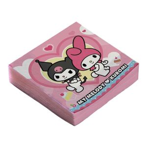 Servilleta Kuromi y My Melody Licencia Oficial - x20 Unidades C.O
