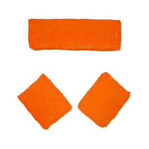 Set Muñequeras y Vincha Naranja FLUO x1