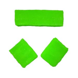 Set Muñequeras y Vincha Verde FLUO x1