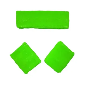 Set Muñequeras y Vincha Verde FLUO x1