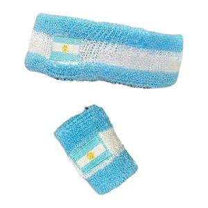 Set Muñequera y Vincha Bordada Argentina x1