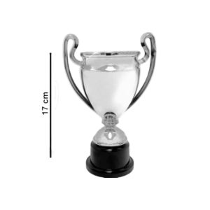 Trofeo Copa Champions Metalizada Plateado con base x1