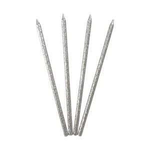 Vela Gibre Larga Plateado x12u