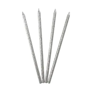 Vela Gibre Larga Plateado x12u
