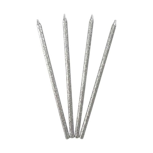 Vela Gibre Larga Plateado x12u