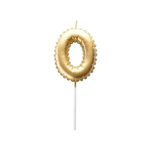 Vela Numero Globito Dorado Numero 0