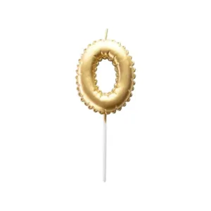 Vela Numero Globito Dorado Numero 0