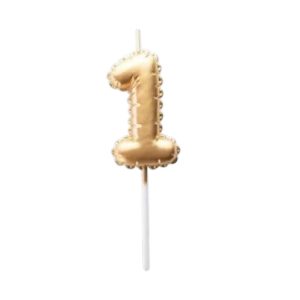 Vela Numero Globito Dorado Numero 1
