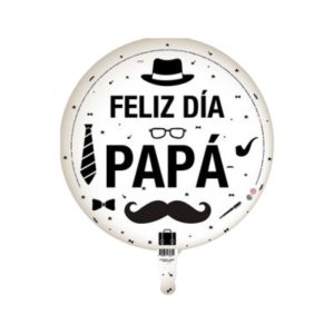 Globo Metalizado Feliz Dia Papa Redondo x1 Unidad