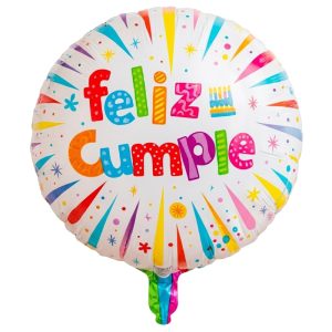 Globo Redondo Inflable Feliz Cumpleaños Multicolor 56 cm