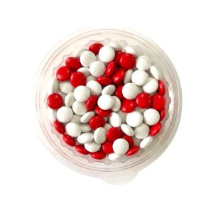 Confite Lenteja Chocolate Color Rojo y Blanco x200g