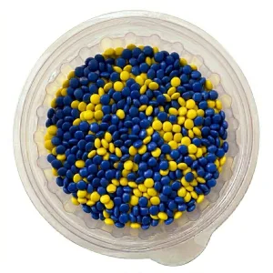 Confite Mini Lenteja Chocolate Color Azul y Amarillo x200g