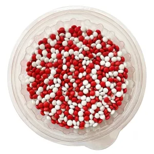 Confite Mini Lenteja Chocolate Color Rojo y Blanco x200g