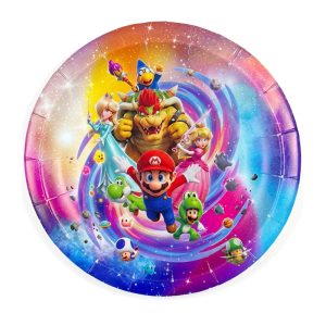 Plato Polipapel Mario Bros X8 Unidades