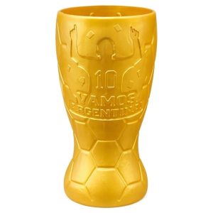 Vaso Copa del Mundo Dorada Vamos Argentina Messi 10 x1u