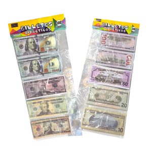 Billetes Chicos Didácticos Dolares x100 Unidades 11cm