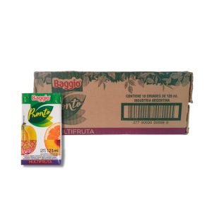 Jugo Baggio Juniors Sabor Multifruta x125ml Caja de 18 unidades